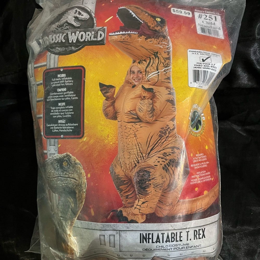 Kids inflatable T-Rex costume